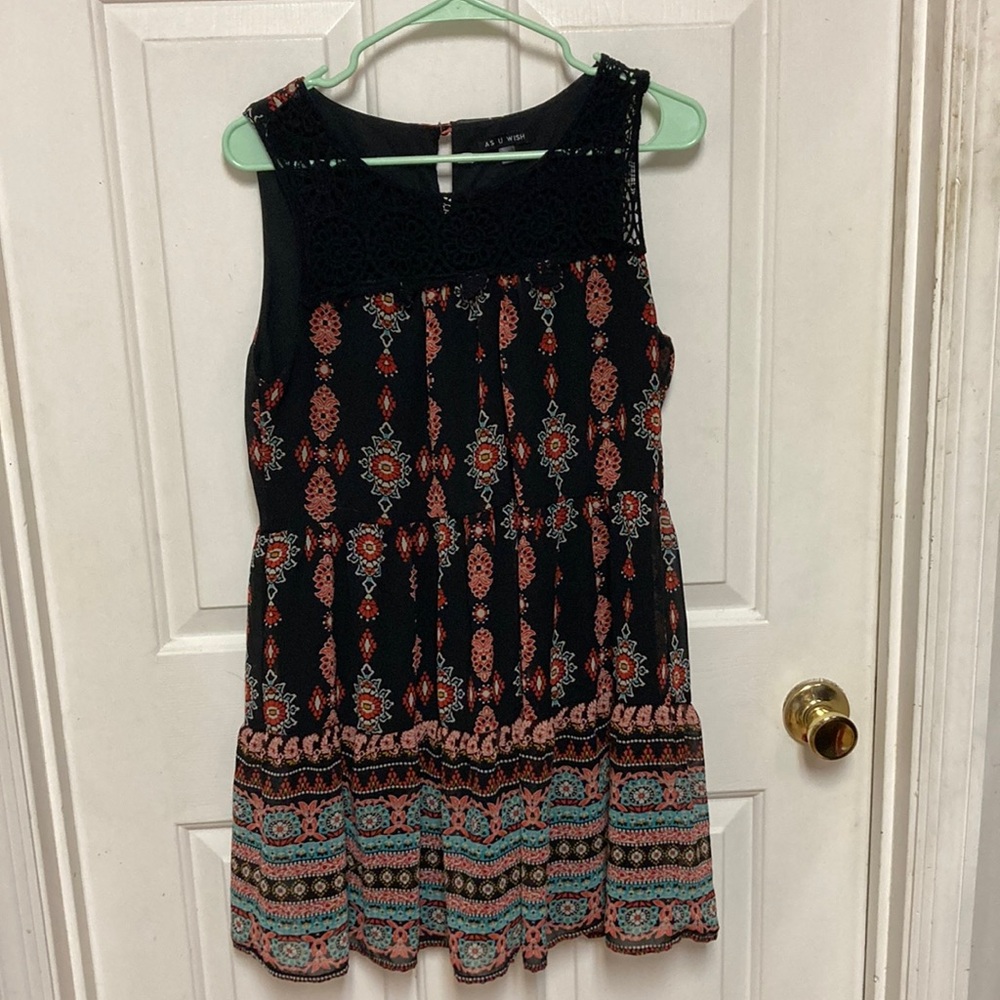 As U Wish Black and red Boho Dress